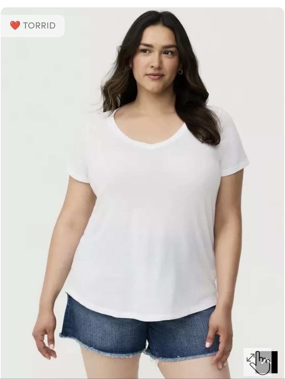 Torrid Girlfriend White V-Neck Short Sleeve Tee Sz.4X NWT - Picture 1 of 6